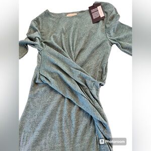 NWT CHASER Emerald Cross Front midi Dress